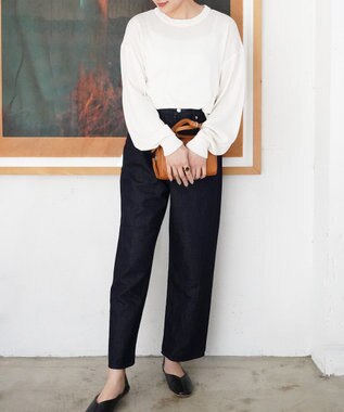 TOQUE 〈大草直子さんアドバイザー〉ウォッシャブルシルク×コットン ニットロングスリーブ オフ