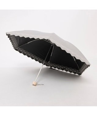 UNBILLION UV カット率99％以上  カシュネ cachenez / PUフラワーポーラー刺繍3段折りたたみ傘 GY