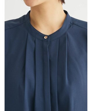 Green Parks ＢＰ　ケア楽　ポイント釦ブラウス Navy