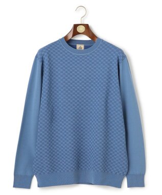 J.PRESS MEN 軽やかに着映える上質ベーシック【ストレッチ / イージーケア】【FLEX YARN】クルーネック ニット ブルー系