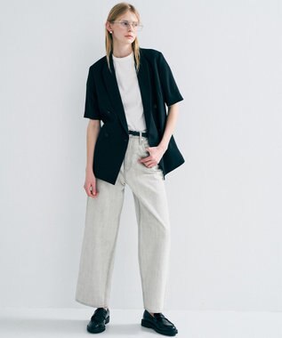 uncrave ウォッシャブルドライサップ ハーフスリーブジャケット ブラック(WEB限定カラー)