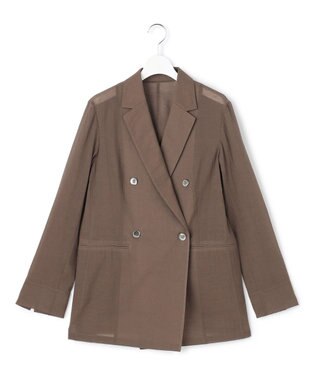 23区 【先行予約】ナイロンコットンシアーボイル ダブルジャケット ブラウン系