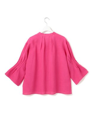 23区 【洗える】LIBECO タックスリーブ シャツ マゼンタ