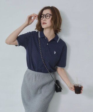WEGO 【26年春夏新カラー登場/ユニセックス着用ITEM/SMLサイズ展開】U.S. POLO ASSN.別注ラインポロシャツ 柄2