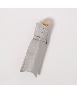 UNBILLION UV カット率99％以上  カシュネ cachenez / PUフラワーポーラー刺繍3段折りたたみ傘 GY