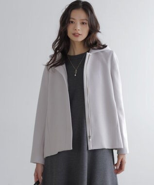 組曲 L ウールモッサ ショートコート ライトグレー系