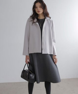 組曲 L ウールモッサ ショートコート ライトグレー系