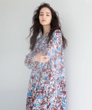 Green Parks ■ＥＳＣＡＲ　モザイクｐｔレースアップワンピース Off White