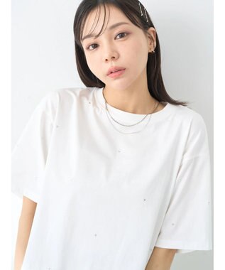 earth music&ecology キラキララインストーンプルオーバー Ivory