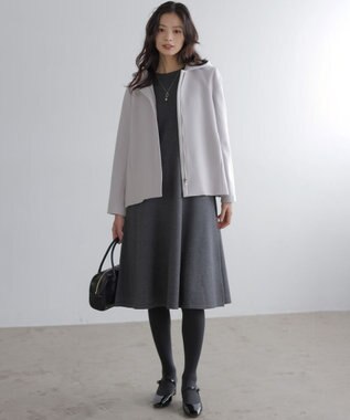 組曲 L ウールモッサ ショートコート ライトグレー系