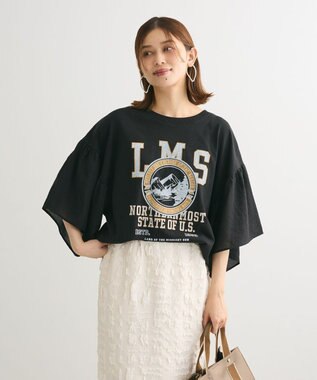 Green Parks ドッキングフレアスリーブロゴチュニック Dark Gray