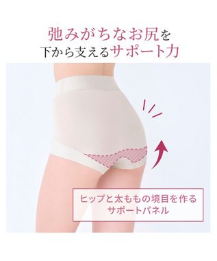 BRADELIS New York 【Yukine inc. 】ゆきねえ365綿混モアらくすっぽりショーツ25 深め 補正下着 補整 パールグレージュ