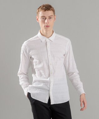 JOSEPH HOMME レボソジャガードストレッチ　レギュラーカラーシャツ ホワイト系