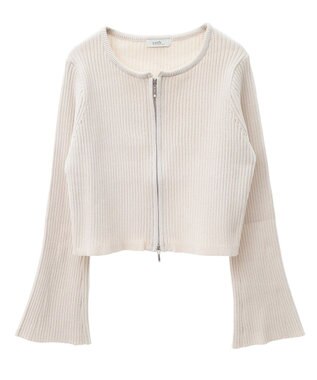 earth music&ecology ミニベロアダブルジップカーディガン