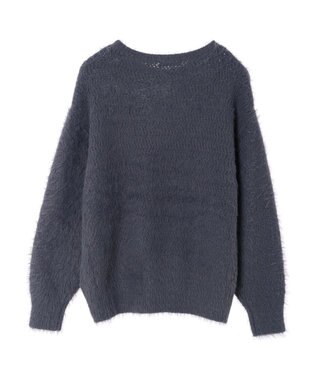 earth music&ecology ゆるモヘアライクレースニット Charcoal Gray