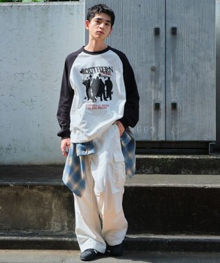 WEGO 【ユニセックス着用ITEM】ラグラングラフィックBIG　T（LS） ブラックその他