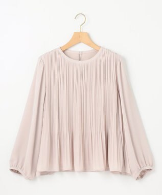 組曲 S 【WEB限定】ジョーゼットシフォンプリーツ ブラウス ピンクベージュ系