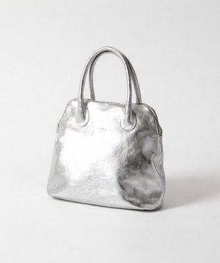 FOLNA RD ホイルレザーブガッティボストンバッグ シルバー