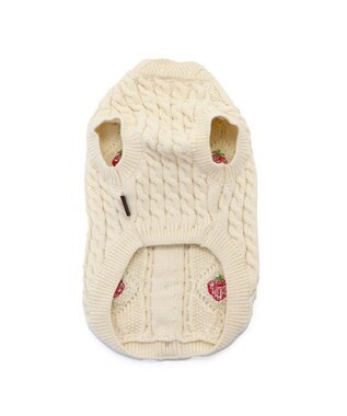 PET PARADISE ペットパラダイス アランニット 苺柄 《ホワイト》 小型犬 ホワイト