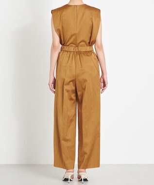 NAVE 【ReNAVE 洗える】グロスサテン パンツ キャメル系