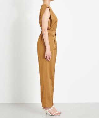 NAVE 【ReNAVE 洗える】グロスサテン パンツ キャメル系