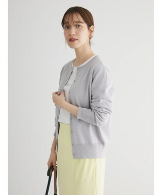 Green Parks 洗える　クルーネックカーディガン Light Gray