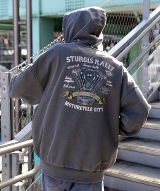 WEGO ピグメントグラフィックプルパーカー 柄3