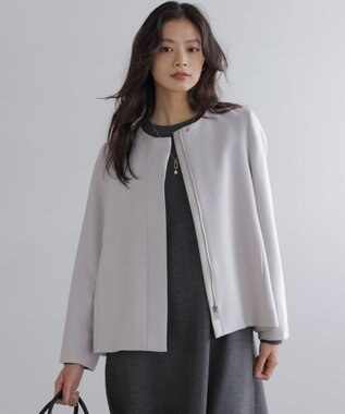 組曲 L ウールモッサ ショートコート ライトグレー系