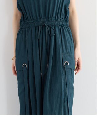 YECCA VECCA 【UVカット/遮熱/接触冷感】COOLカーゴキャミワンピース Blue Green