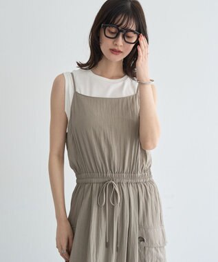 YECCA VECCA 【UVカット/遮熱/接触冷感】COOLカーゴキャミワンピース Blue Green