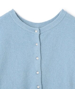 UNFILO 【前後着用 可能】ふわふわニット 2WAY パールボタンカーディガン サックス