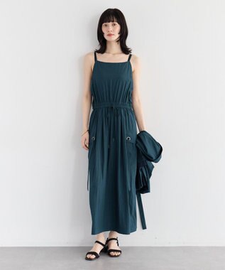 YECCA VECCA 【UVカット/遮熱/接触冷感】COOLカーゴキャミワンピース Blue Green