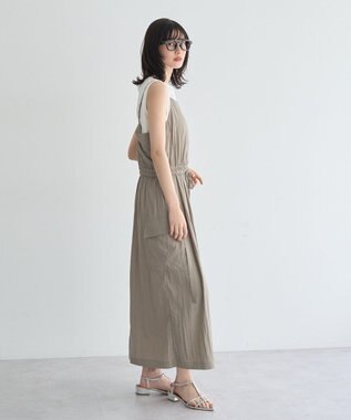 YECCA VECCA 【UVカット/遮熱/接触冷感】COOLカーゴキャミワンピース Blue Green