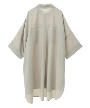 Green Parks ７分袖ミディ丈シャツワンピース Light Khaki