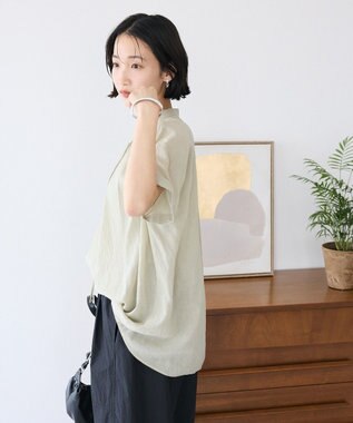 CRAFT STANDARD BOUTIQUE ヴィンテージボイルタイ付ブラウス Khaki