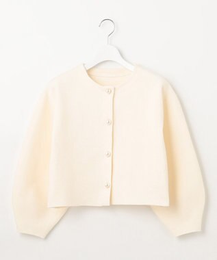 Feroux 【洗える】パールニットジャケット アイボリー系