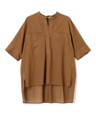 BEIGE， 【洗える・Oggi 10月号掲載】BAC / コットンビックポケットスタンドカラーシャツ Brown