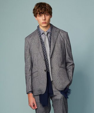 JOSEPH ABBOUD 【キングサイズ・ストレッチで快適な着心地・イージーケア】ジャージー シャツ ネイビー系