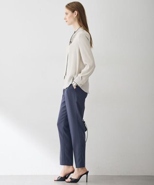 ICB L 【6/12-6/28期間限定・受注生産】BackSatinAmunzen ボウタイブラウス トープ×チャコール