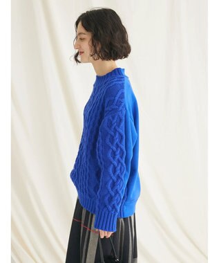 CRAFT STANDARD BOUTIQUE ケーブルニットドッキングスウェット Blue