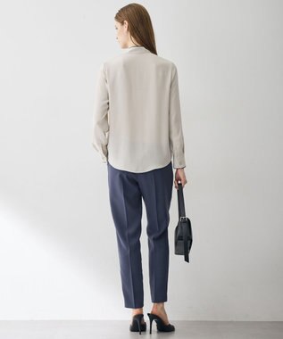 ICB L 【6/12-6/28期間限定・受注生産】BackSatinAmunzen ボウタイブラウス トープ×チャコール