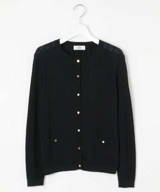 J.PRESS LADIES 【洗える】KNIT BASIC ミディ丈 カーディガン ネイビー系