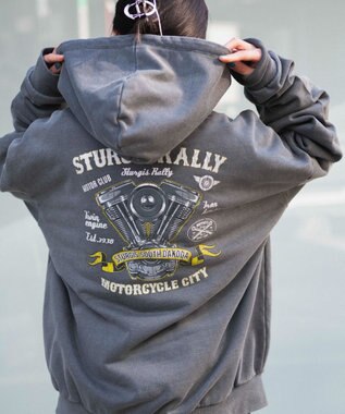 WEGO ピグメントグラフィックプルパーカー 柄3