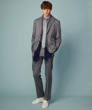 JOSEPH ABBOUD 【キングサイズ・ストレッチで快適な着心地・イージーケア】ジャージー シャツ ネイビー系