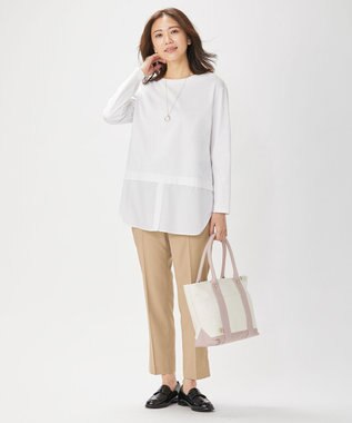 J.PRESS LADIES 【接触冷感・UVケア】レイヤードジャージー カットソー ホワイト系