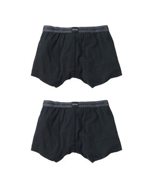 WACOAL MEN ボクサーパンツ 2枚セット 【オーガニック綿混ボクサー】 快適 吸汗速乾 抗菌防臭 やさしい肌あたり フリーカッティング(裾部分) 環境に配慮 前閉じ GT2310 /ブロス バイ ワコールメン ブラック