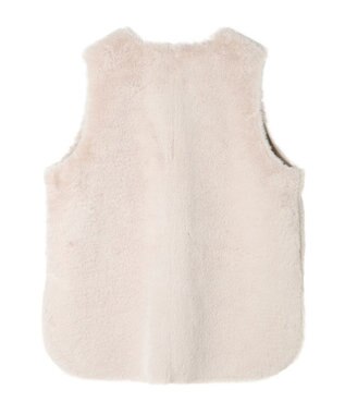 AMERICAN HOLIC 丈違いフェイクファーベスト Gray Beige