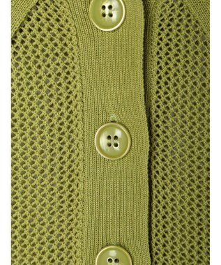 Green Parks メッシュポロ衿ニットプルオーバー Green