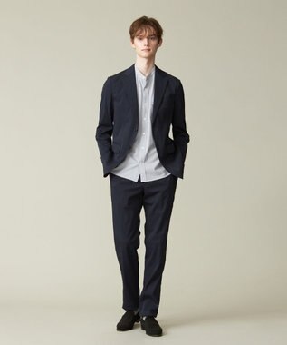 J.PRESS MEN 感動！？上品な見た目に着心地抜群なセットアップ【MECHANICAL】【超軽量 / 清涼感 / 洗える】ハイパワーストレッチ スラックス ネイビー系