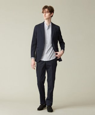 J.PRESS MEN 感動！？上品な見た目に着心地抜群なセットアップ【MECHANICAL】【超軽量 / 清涼感 / 洗える】ハイパワーストレッチ スラックス ネイビー系